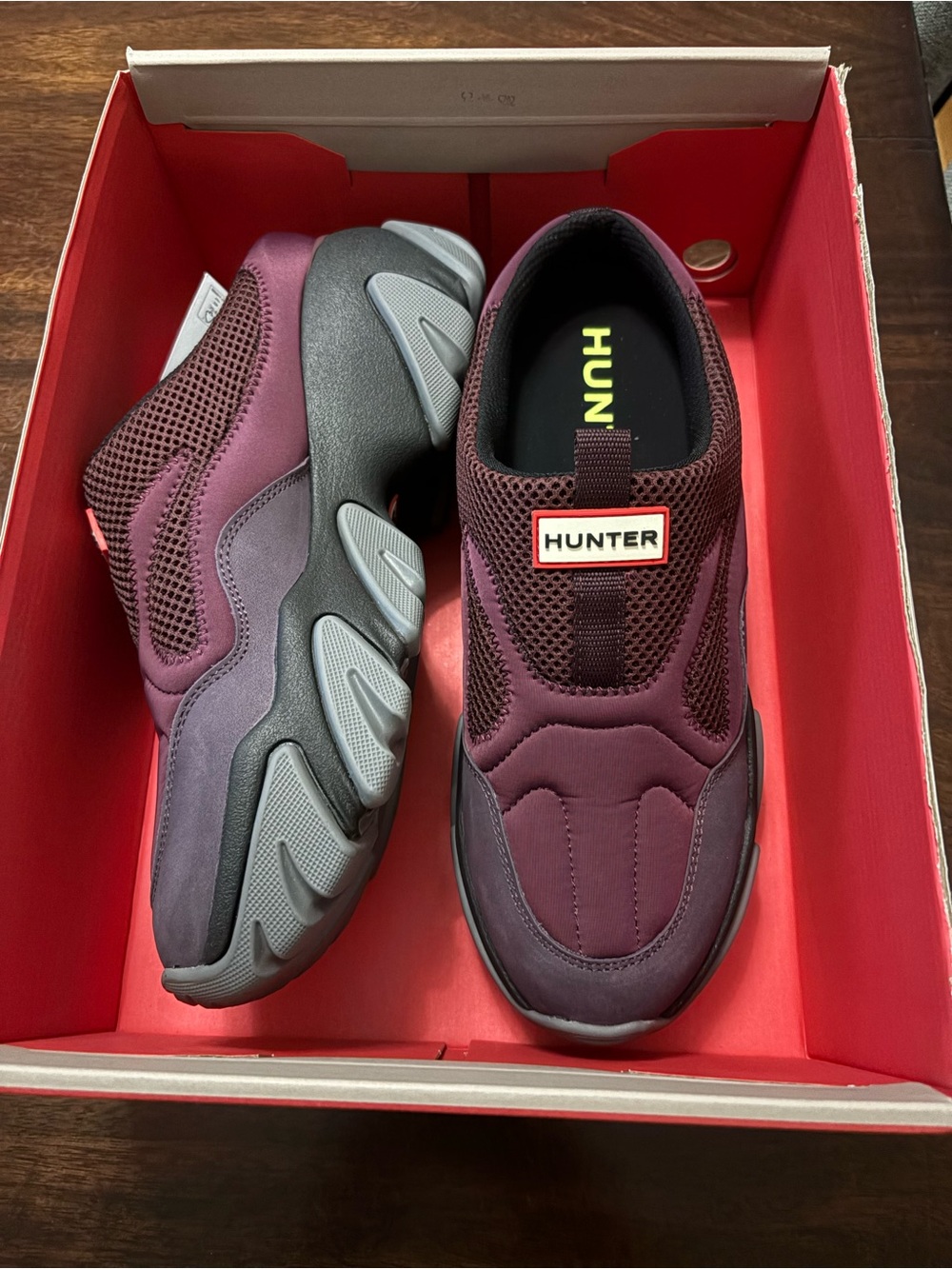 Hunter Women’s Darisa Maroon Slip-On Mesh Sneakers